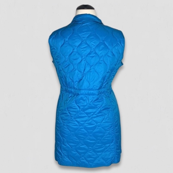 Coldwater Creek Puffer Vest Quilted Full Zip Side Pockets Lightweight Blue sz XL - Picture 2 of 10